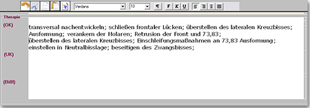 KFO Plantexte mit Textformatierung